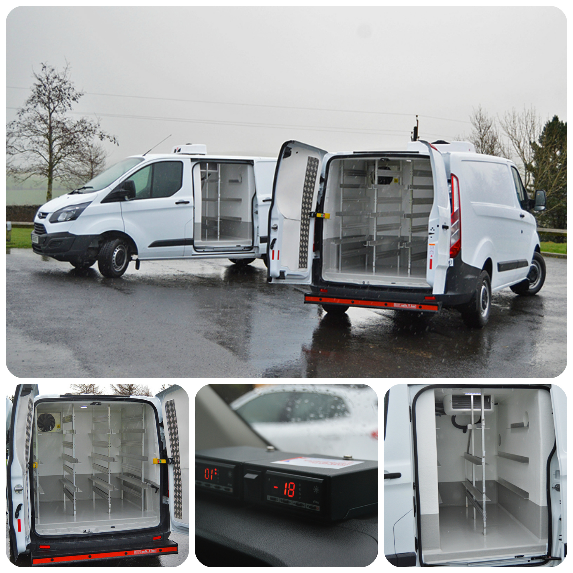 A selection of refrigerated vehicles made in the UK by CoolVan